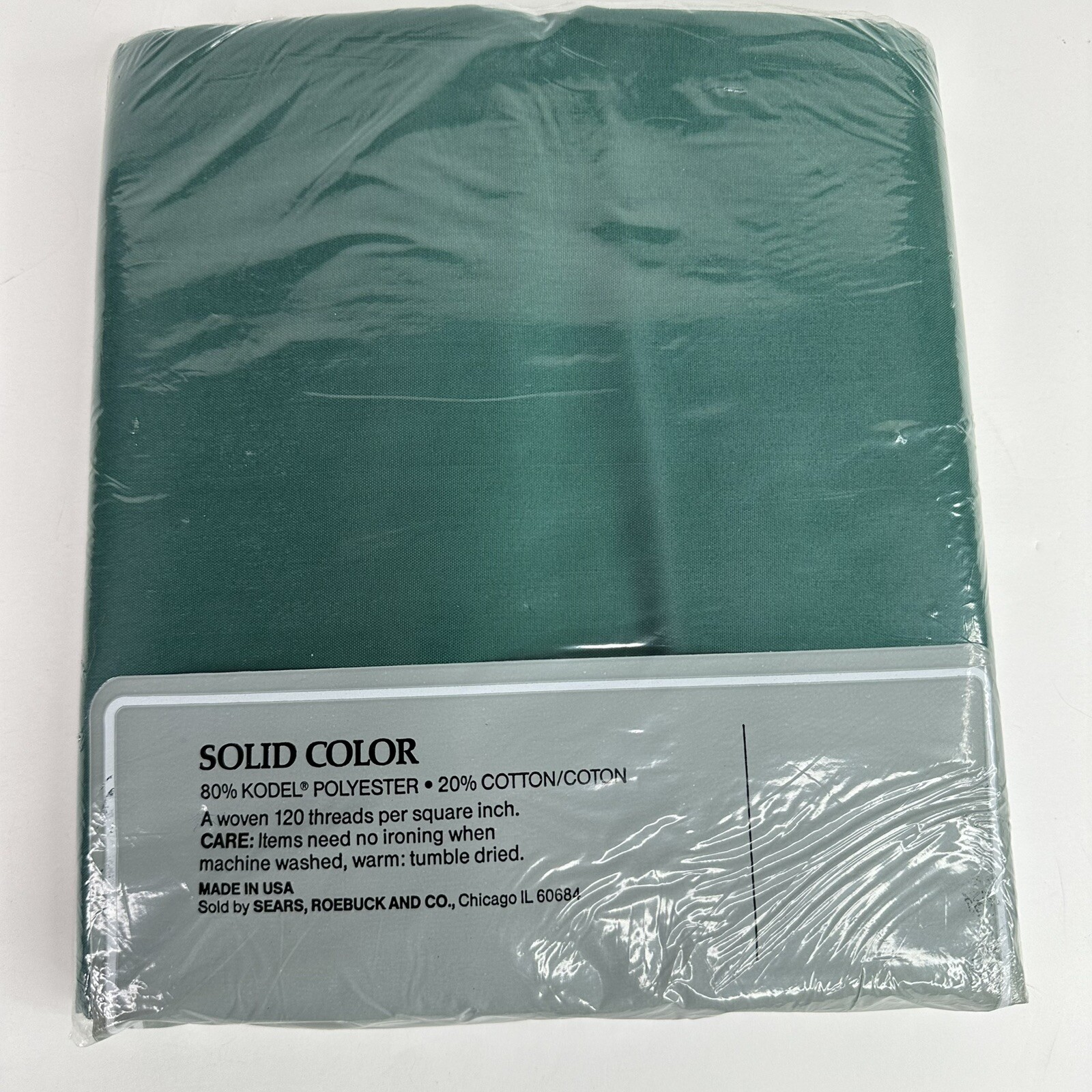 Sears Emerald Green King Flat Sheet Polyester Cotton NIP gallery