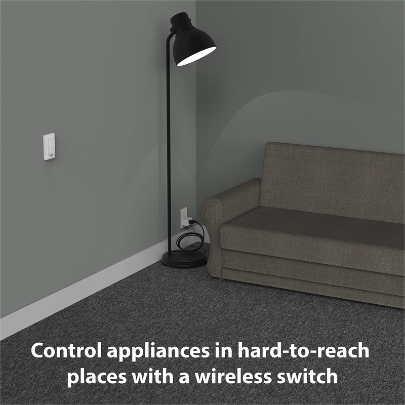 Effortless Light Control with 2 Pack Wireless Remote Control Outlet 15A, 1875W gallery