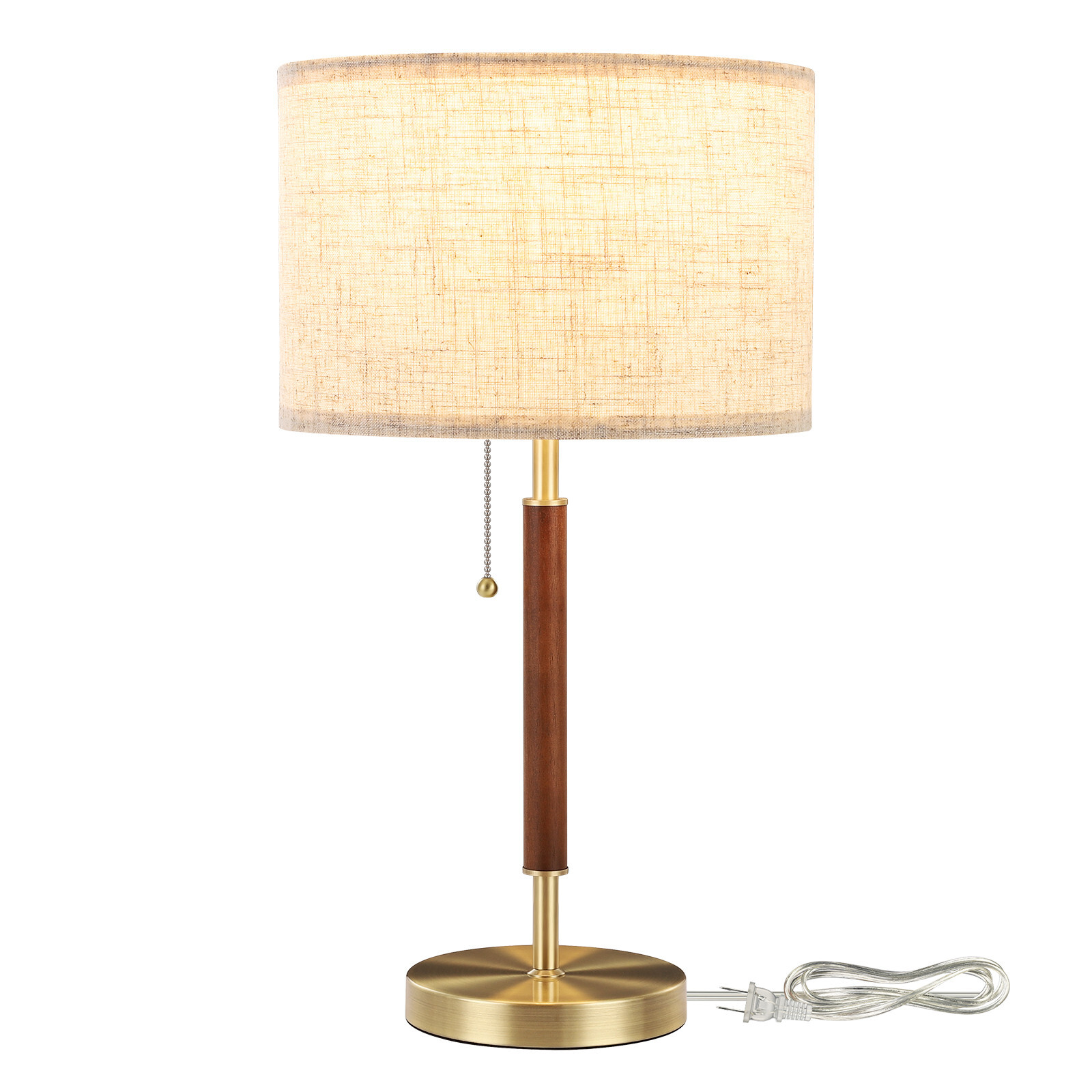 EDISHINE Modern Table Lamp Mid Century Nightstand Pull Chain Switch Bedside Lamp gallery
