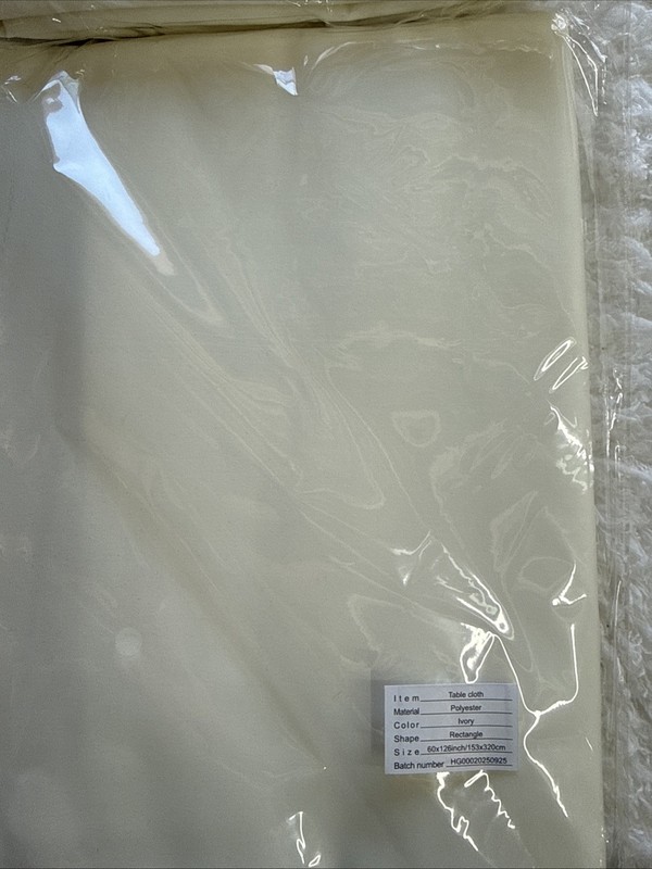 6-60 x 126 in. Rectangular Polyester Tablecloths For 8 ft. Tables Party Ivory gallery