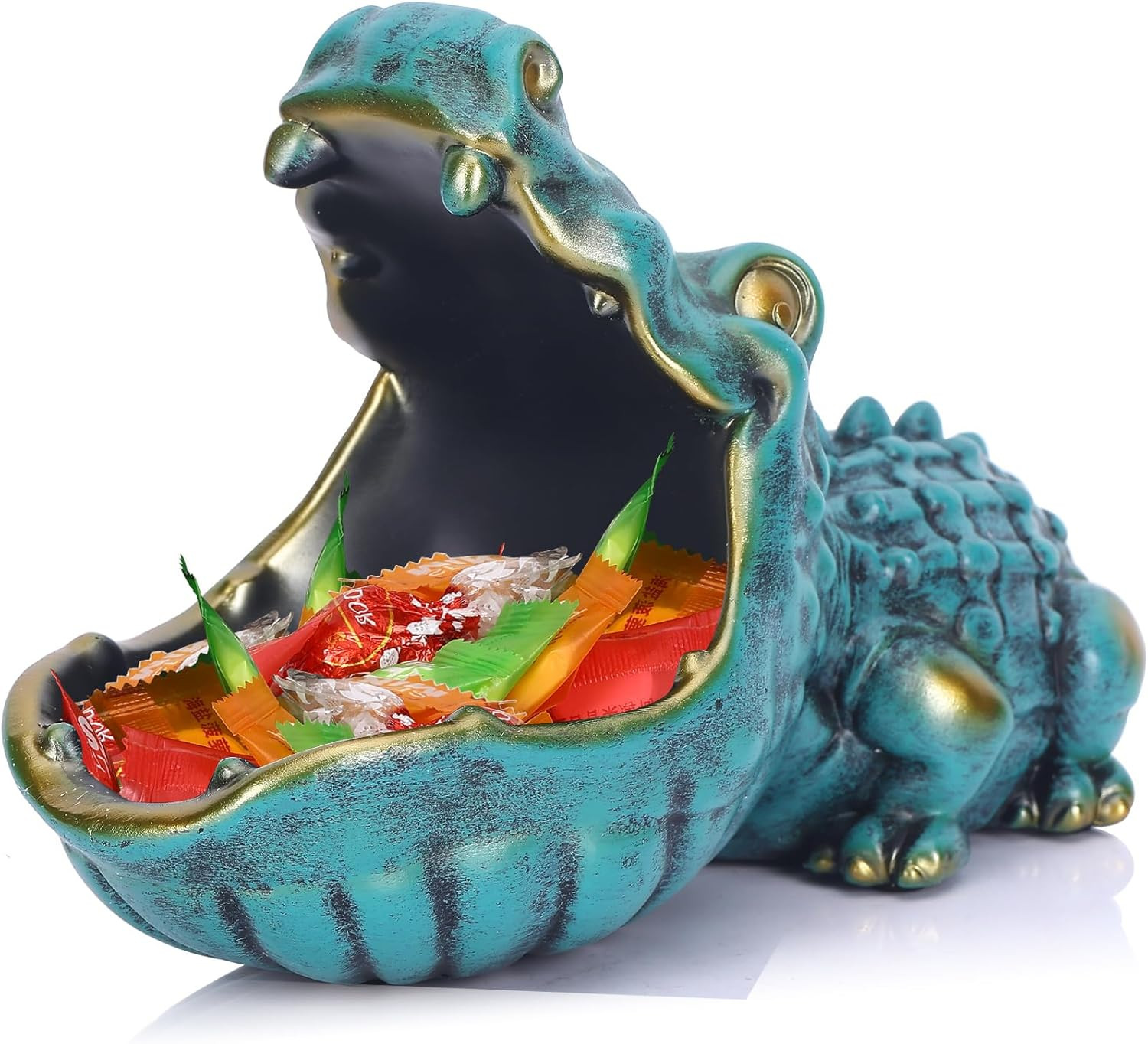 LCCCK Crocodile Candy Dish, Fun Crocodile Statue Key Bowl for Entryway Table, Gr gallery