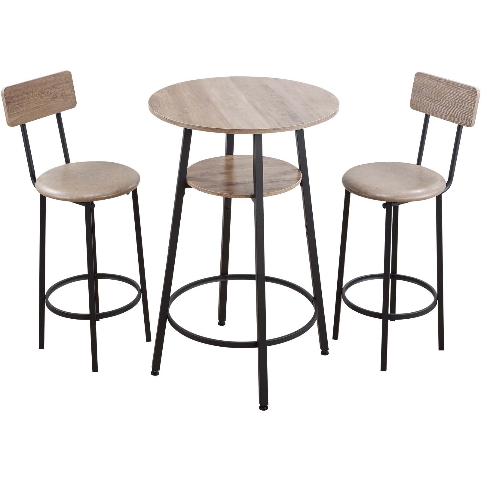 Uimoso 3PCS Bar Table Set with 23.5″ Round Corner Design gallery