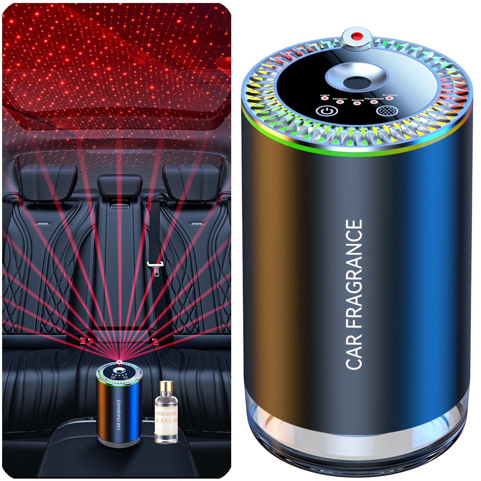 Car Diffuser Air Freshener Smart Car Fragrance With 50ml Cologne Oil Aroma Smell gallery