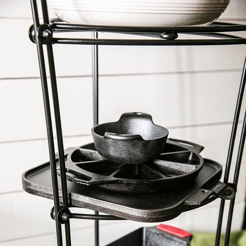 Lodge 6-Tier, Kitchen and Pantry Cast Iron Cookware Storage Organizing Black gallery