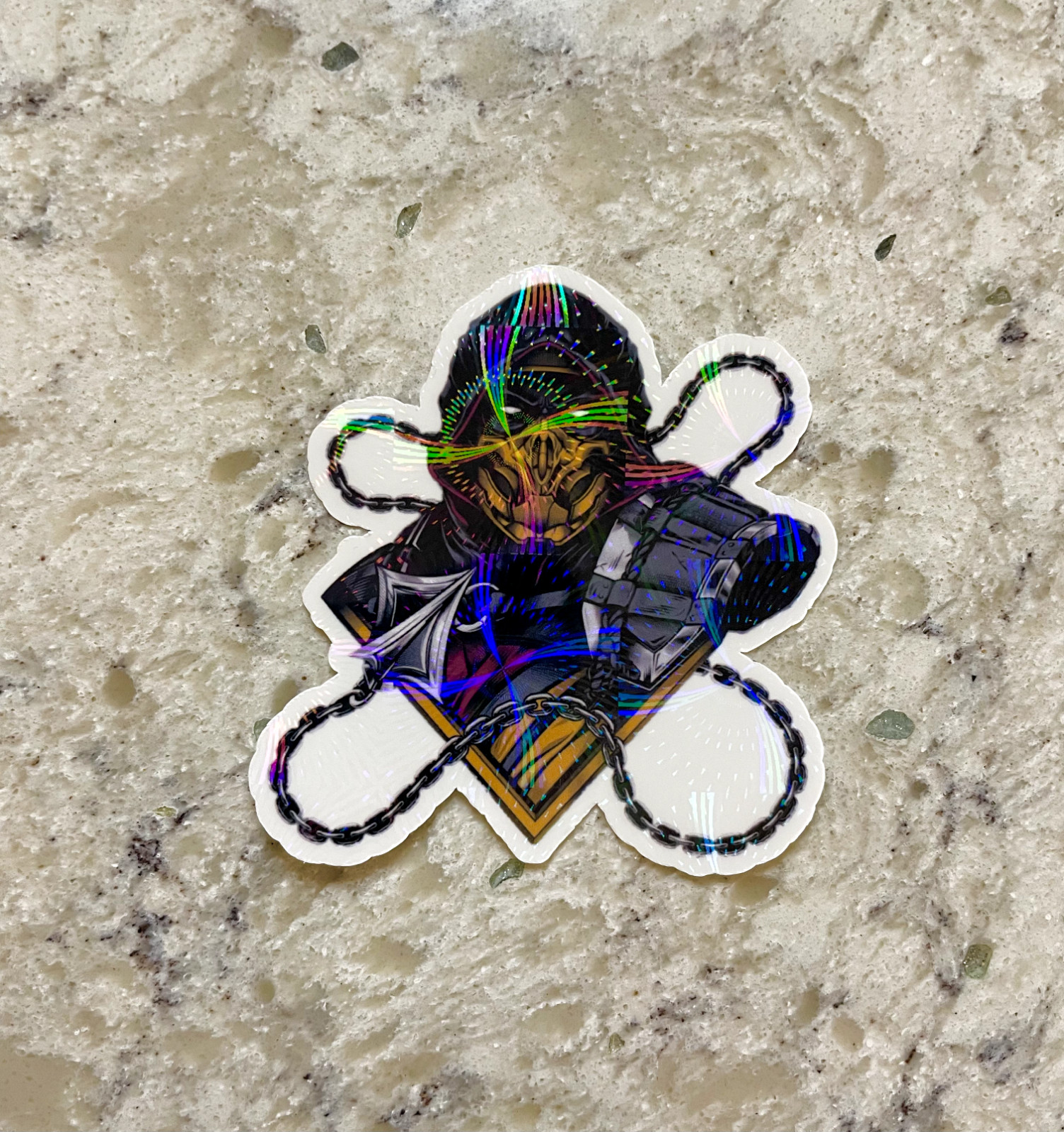 Scorpion Mortal Kombat Sticker l Gloss or Holographic Laminate l Waterproof gallery