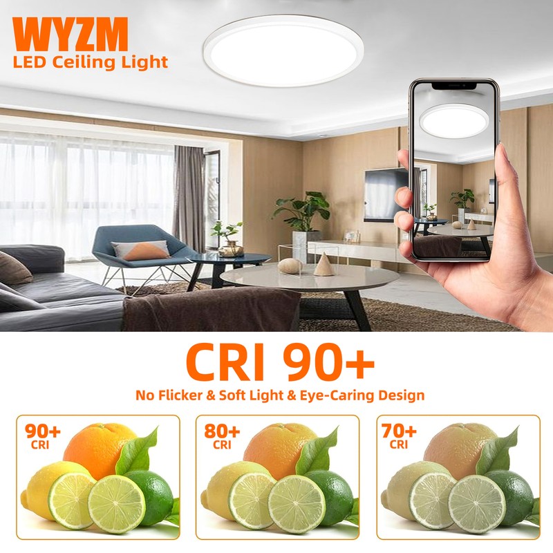 4PCS LED Flush Mount Ceiling Light Fixture, 12 Inch 28W,3600LM LED Ceiling Light gallery