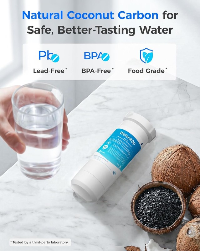 Waterdrop XWF NSF Certified Refrigerator Water Filter,Replacement for GE®,2 pack gallery