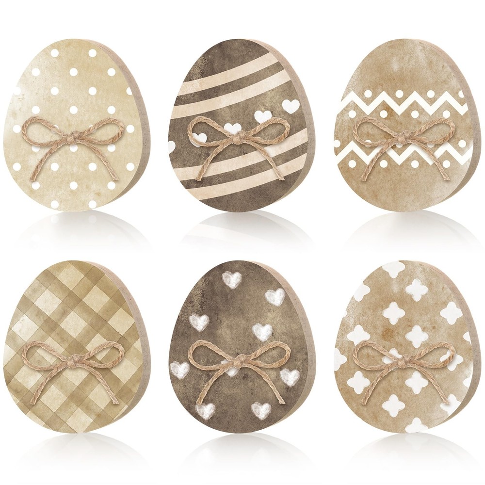 Seeloowy 6 Pcs Easter Table Decorations 3.15 x 3.94 inches, as pictures shown