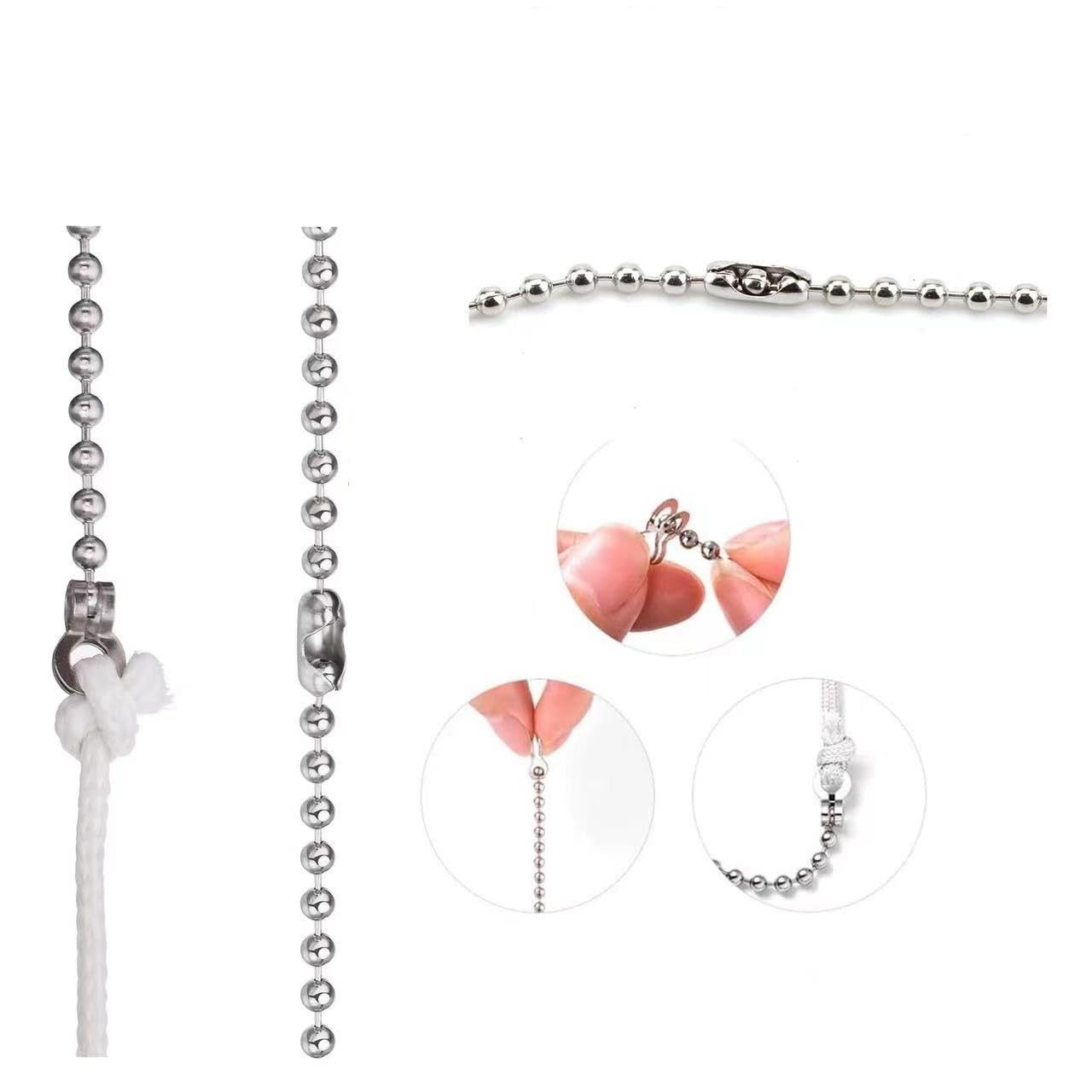 2 Pack Pull Chain String Extension with Connector for Ceiling Fan Silver gallery