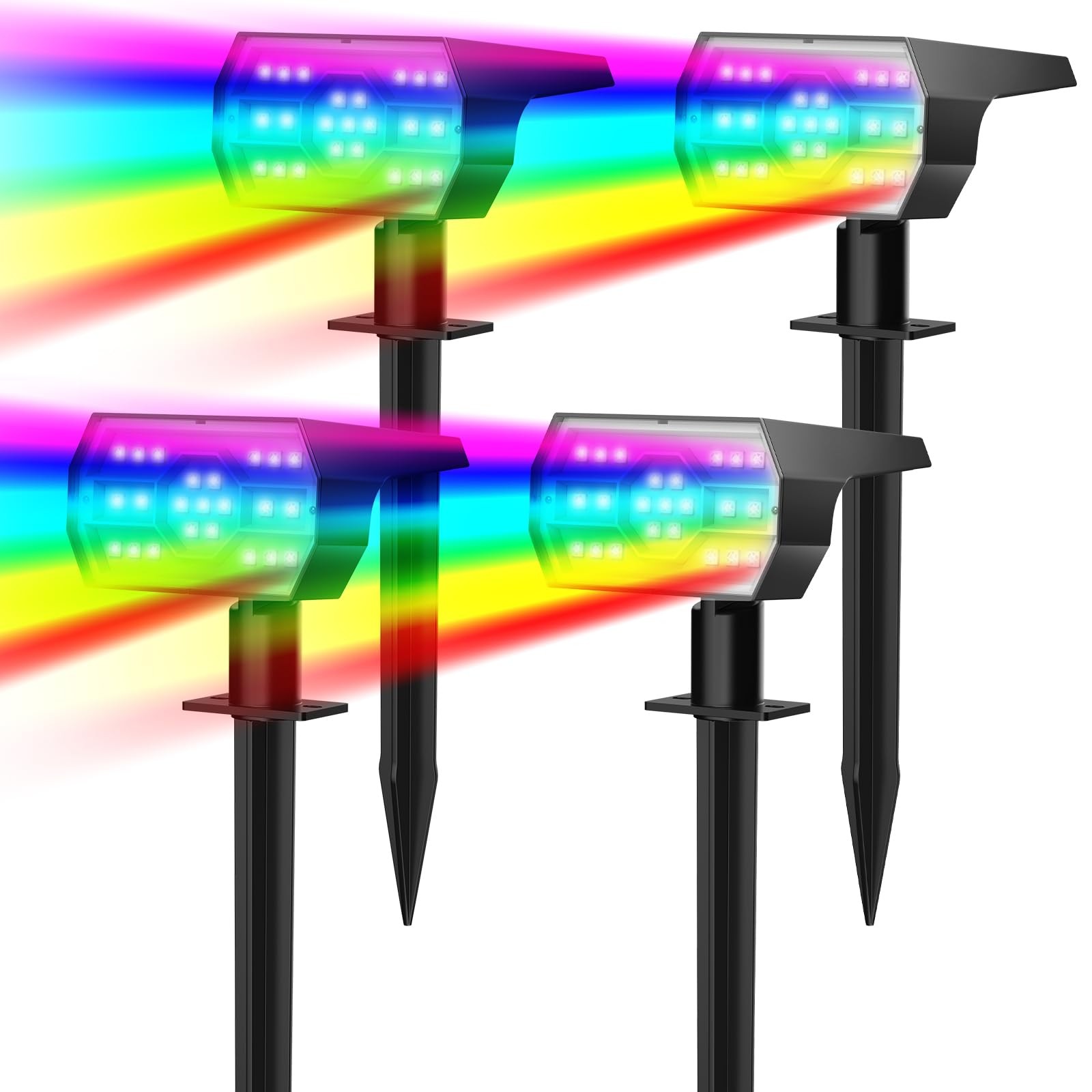 Solar Color Changing Lights 7 Modes Waterproof IP68 4 Pack for Garden gallery