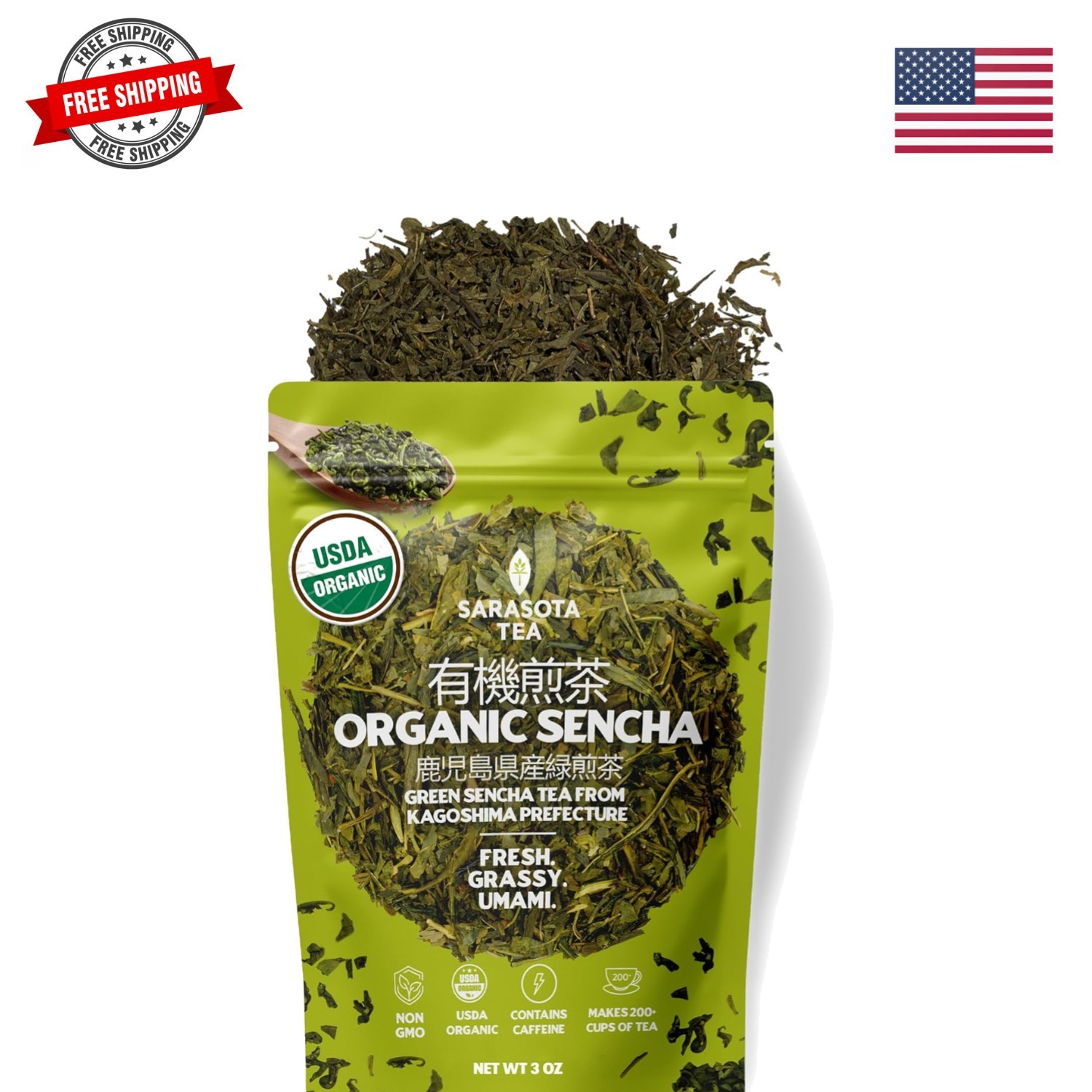Organic Japanese Sencha Green Tea Loose Leaf | Green Tea from Kagoshima Pref... gallery