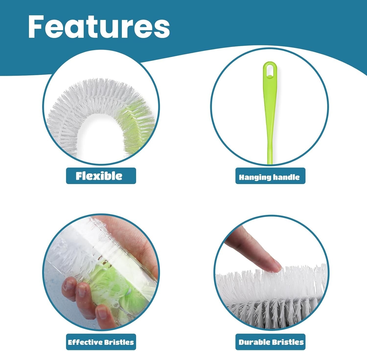 1-Pack Long Bottle Cleaning Brush 18" Extra Long X 2.17" Extra Wide Cleaner gallery