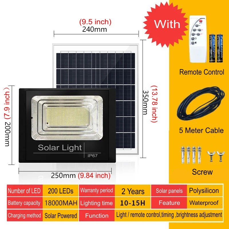 Outdoor Solar Panel LED Street Flood Lights Dusk To Dawn Road Remote Wall Lamp gallery