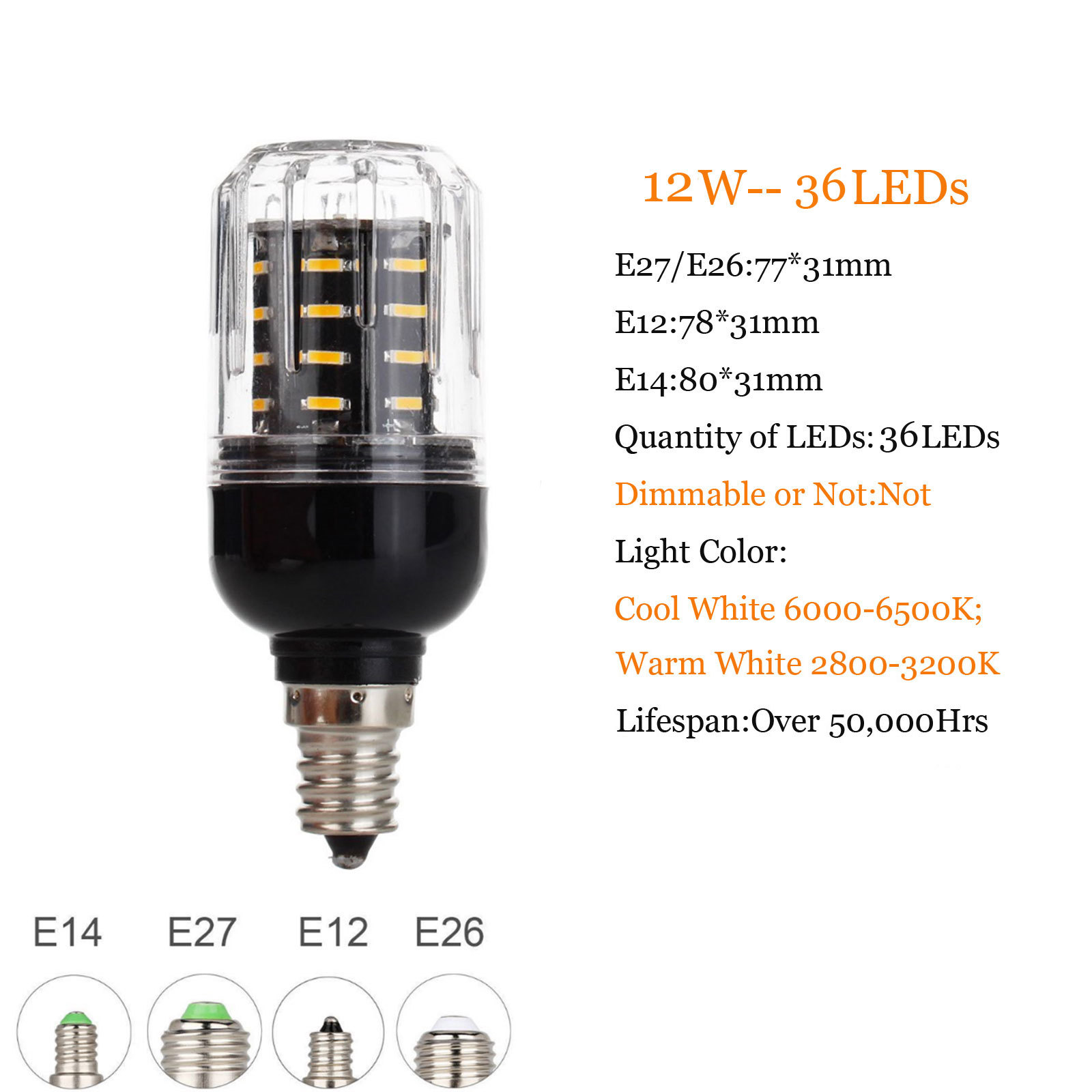LED Corn Bulb SMD 4014 E27 E14 B22 Light 12W 20W 25W 30W White Lamp 220V GL270 gallery