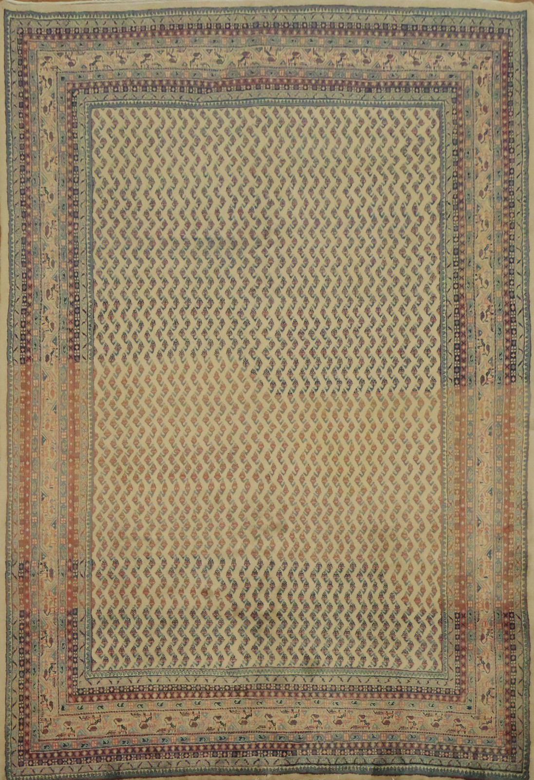 Traditional Wool Area Rug 7x10 Ft Handmade Oriental Carpet Tribal Geometric Rug gallery