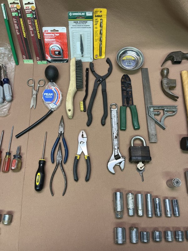Tool Lot - 118 pcs. Craftsman , Wright , Stanley , etc etc..... New & Used gallery