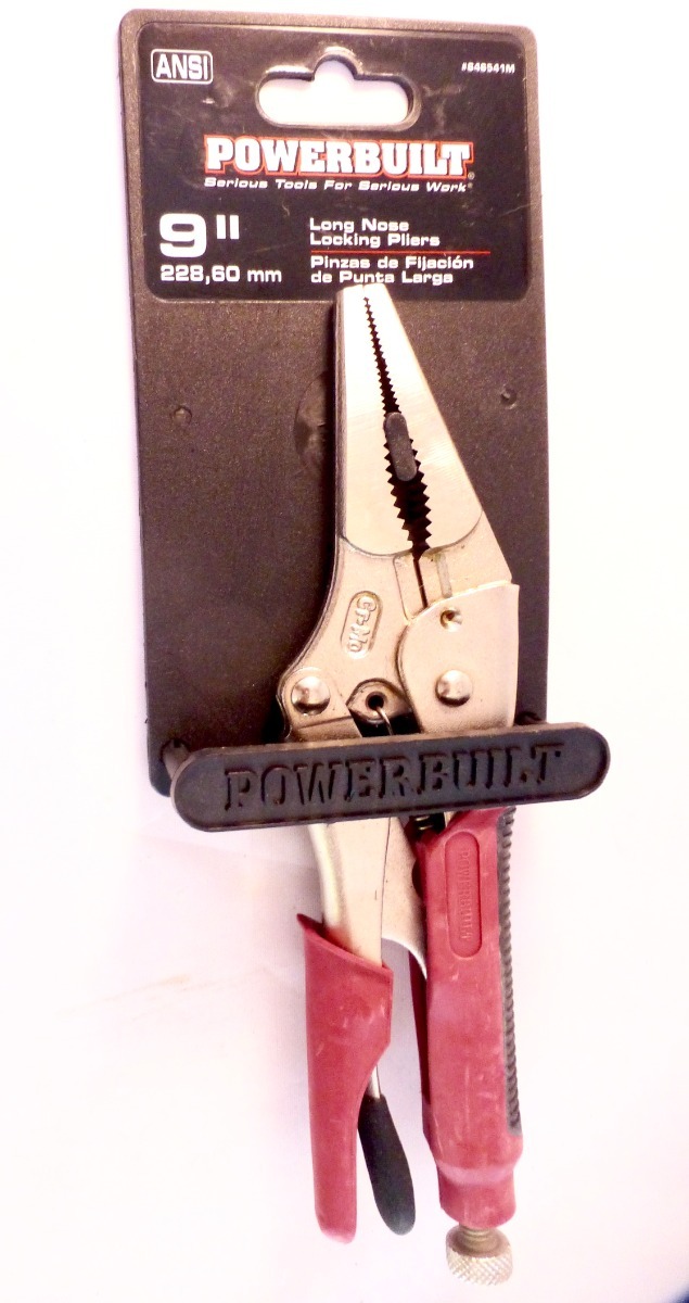 Powerbuilt 6" or 9" Long Nose Locking Plier, Vise Grip Pliers Rubber Grip Handle gallery