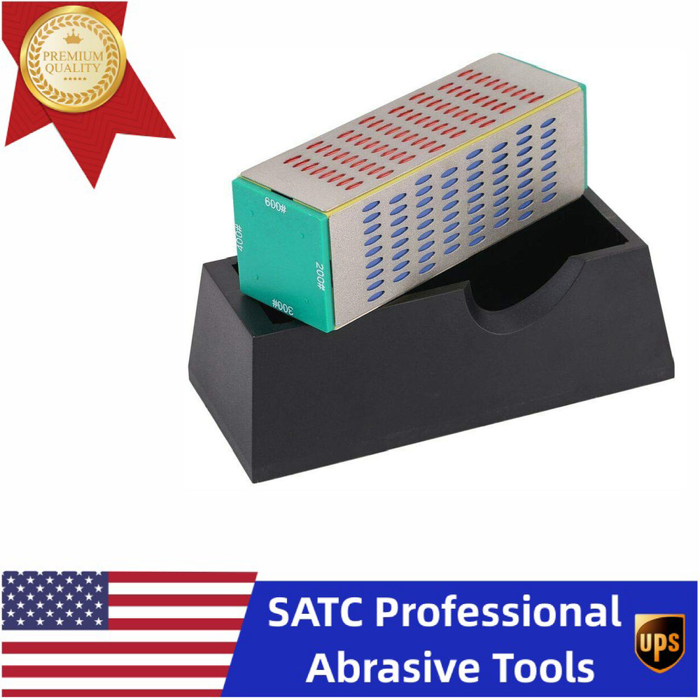 SATC 4Sided Whetstone Kitchen Knife Sharpener Sharpening Stone Diamond HoneBlock