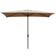 10×6.5ft Rectangular Patio Umbrella with Crank Handle, Outdoor Market Umbrella w