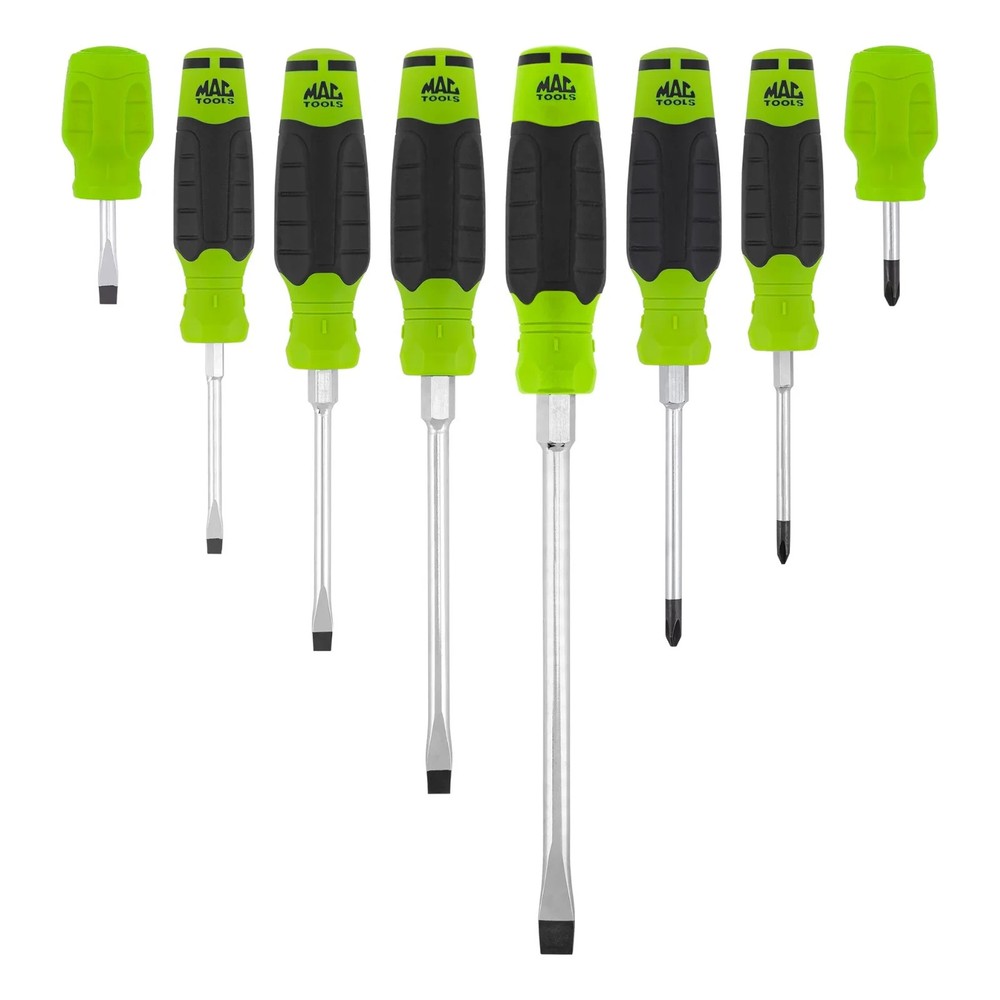 MAC TOOLS SDB8DG-S 8PC Mac-Grip Combination Screwdriver Set - Green - FREE SHIP