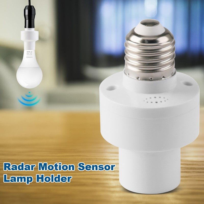 2Pack E27/E26 Radar Motion Light Holder Detector Base Lamp Switch Bulb Socket gallery