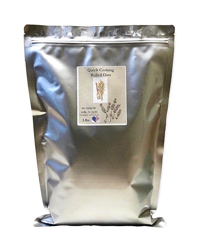 Rolled Quick Oats~Quick Cooking Oatmeal~Bulk 3Lb Mylar Bags Grown in USA gallery