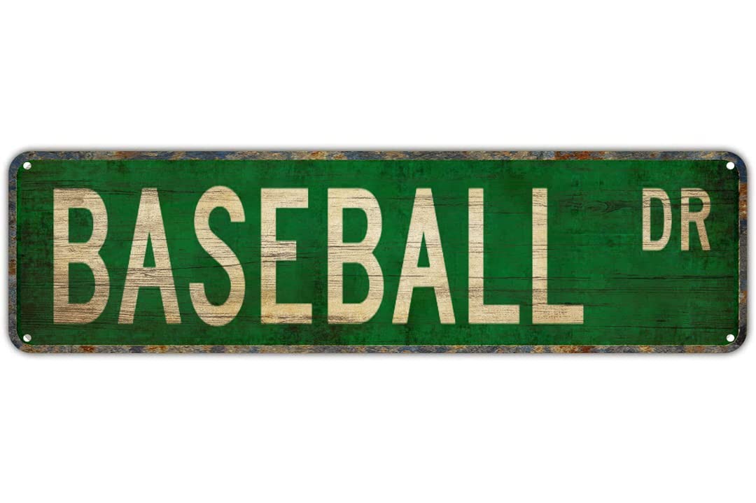 Metal Tin Sign BASEBALL DR Funny Vintage Retro 4x16inch, gallery