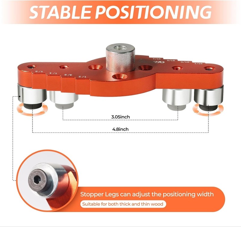 Dowel Jig Kit for Floating Shelf Bracket & 1/2" X 11.8" Drill Bit Self-Centering gallery