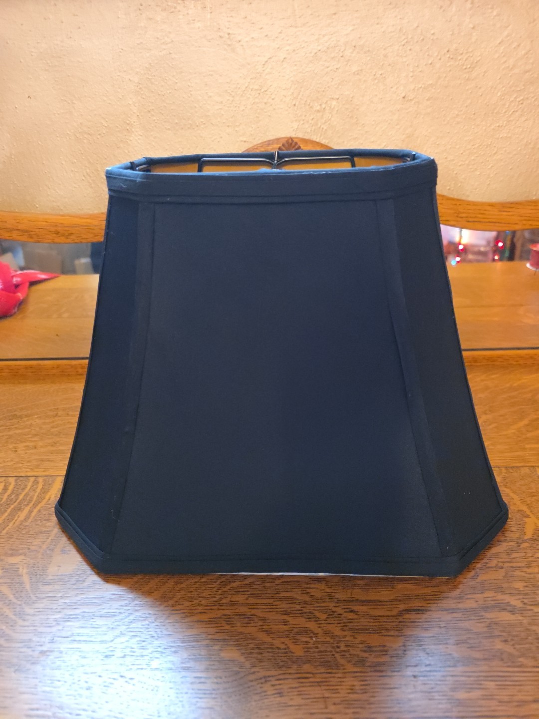Black Rectangular Cut Corner Bell Lamp Shade (6" x 8") * (9" x 14") * 11" High gallery