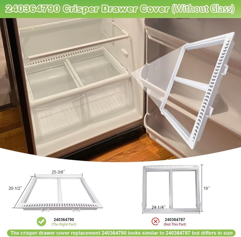 Refrigerator Crisper Shelf Frame Compatible with Frigidaire Refrigerator, Cri... gallery