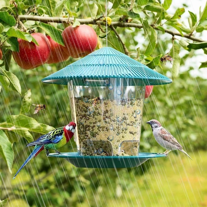 Round Hanging Bird Feeder Squirrel Proof 1000ml Large Auto-Dispense Seed Green gallery