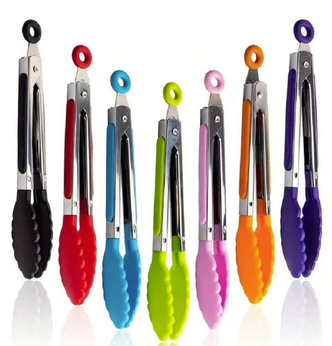 1pc 7-Inch Small Kitchen Tongs - Heat Resistant Nylon Tips - NEW gallery