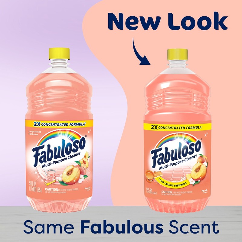 (2 pack) 2X Multi-Purpose Cleaner, No Rinse Floor Cleaner, Peach Scent, 56 fl oz gallery