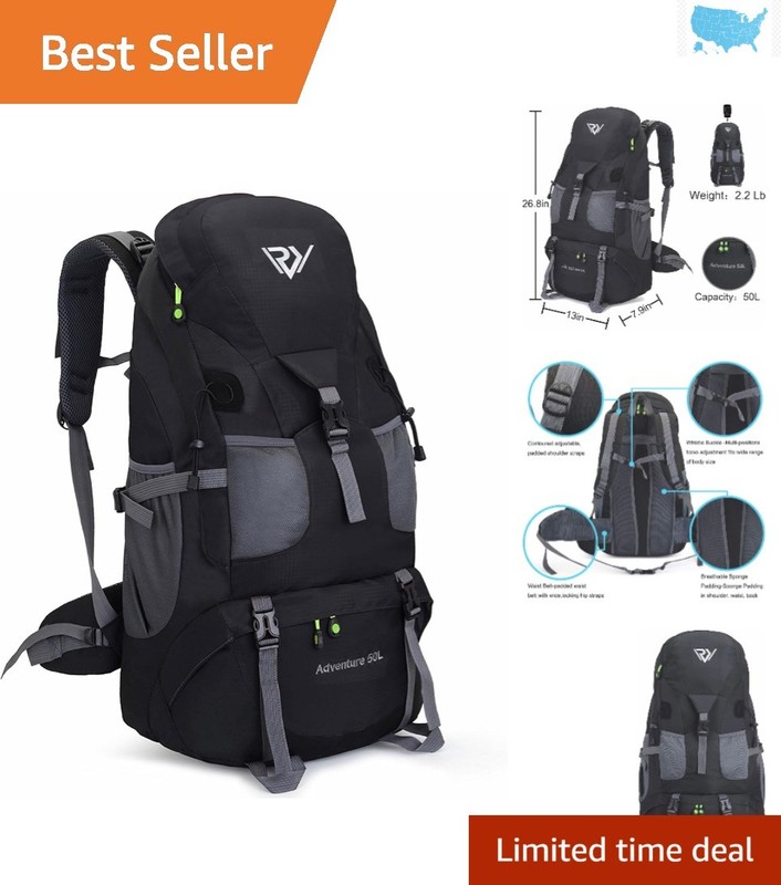 Spacious 50L Camping Backpack with Utility Pocket – Lightweight & Waterproof