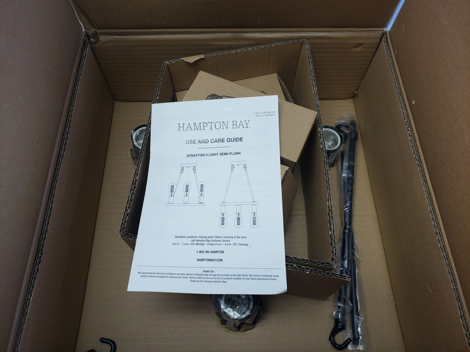 Hampton Bay 14 in 3 Light Reversible Semi-Flush Mount Model HDP00007 NIOB gallery