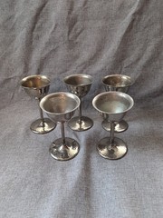 Vtg SilverCraft Goblets Silver Plated EPNS Electroplated Nickel Silver Set Of 5