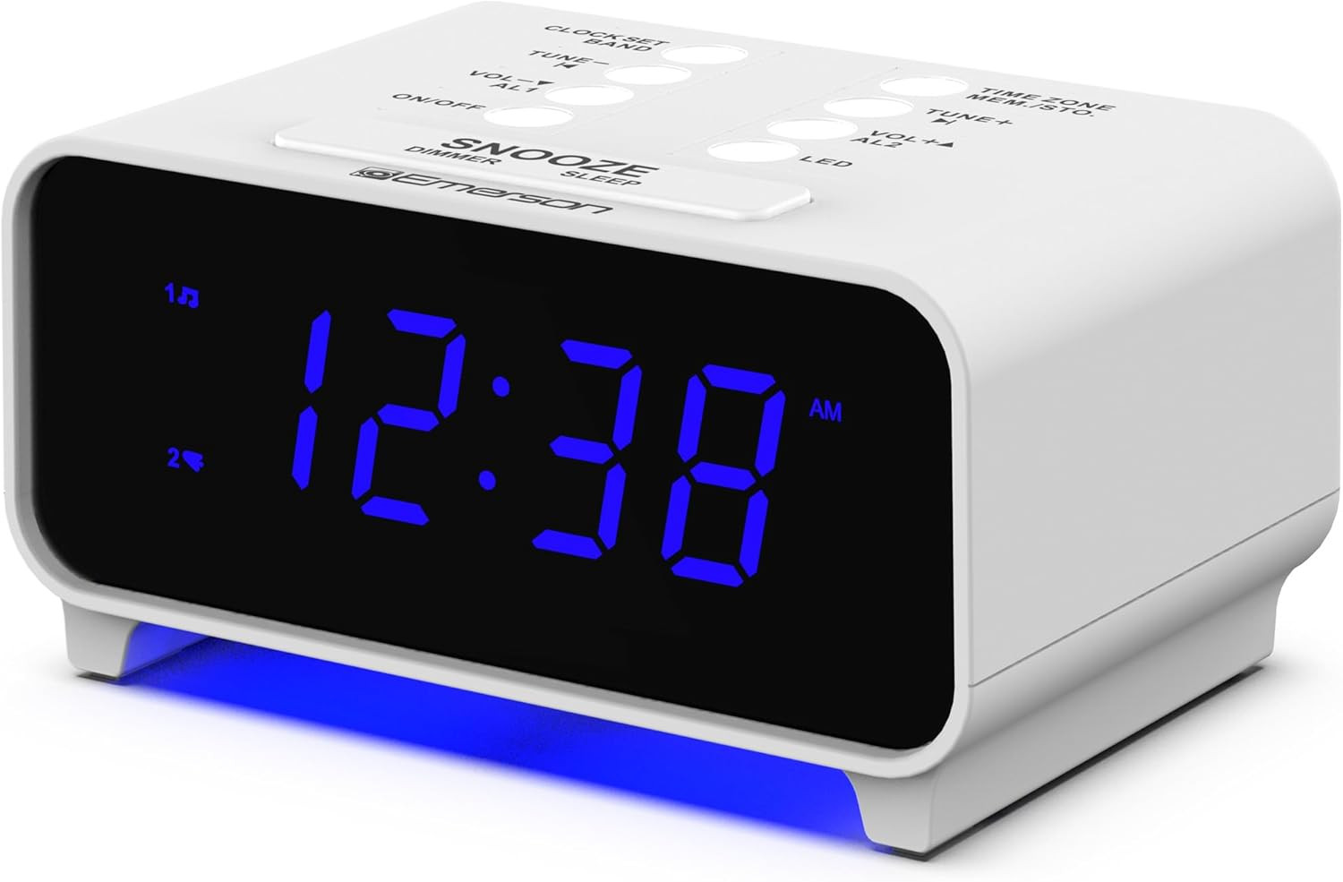 Emerson SmartSet Dual Alarm Clock Radio AM FM Radio Dimmer Sleep Timer Blue LED gallery
