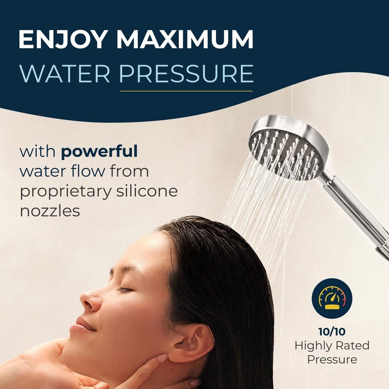 HammerHead Showers® Solid Metal Handheld Shower Head 2.5 GPM, Brushed Nickel gallery