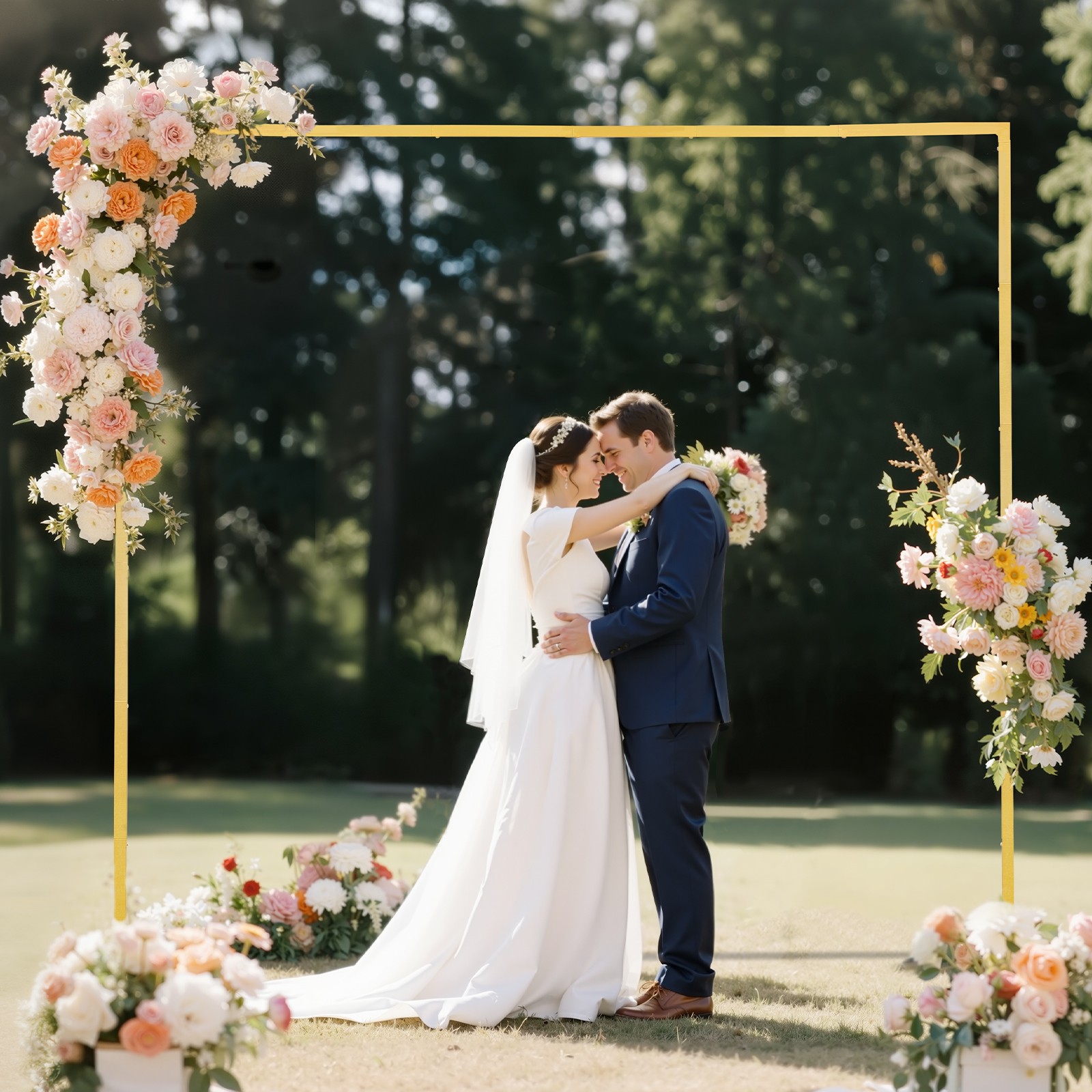 Uimoso Wedding Metal Arch Backdrop Stand Square 8 x 8 ft for Party Events Decor gallery