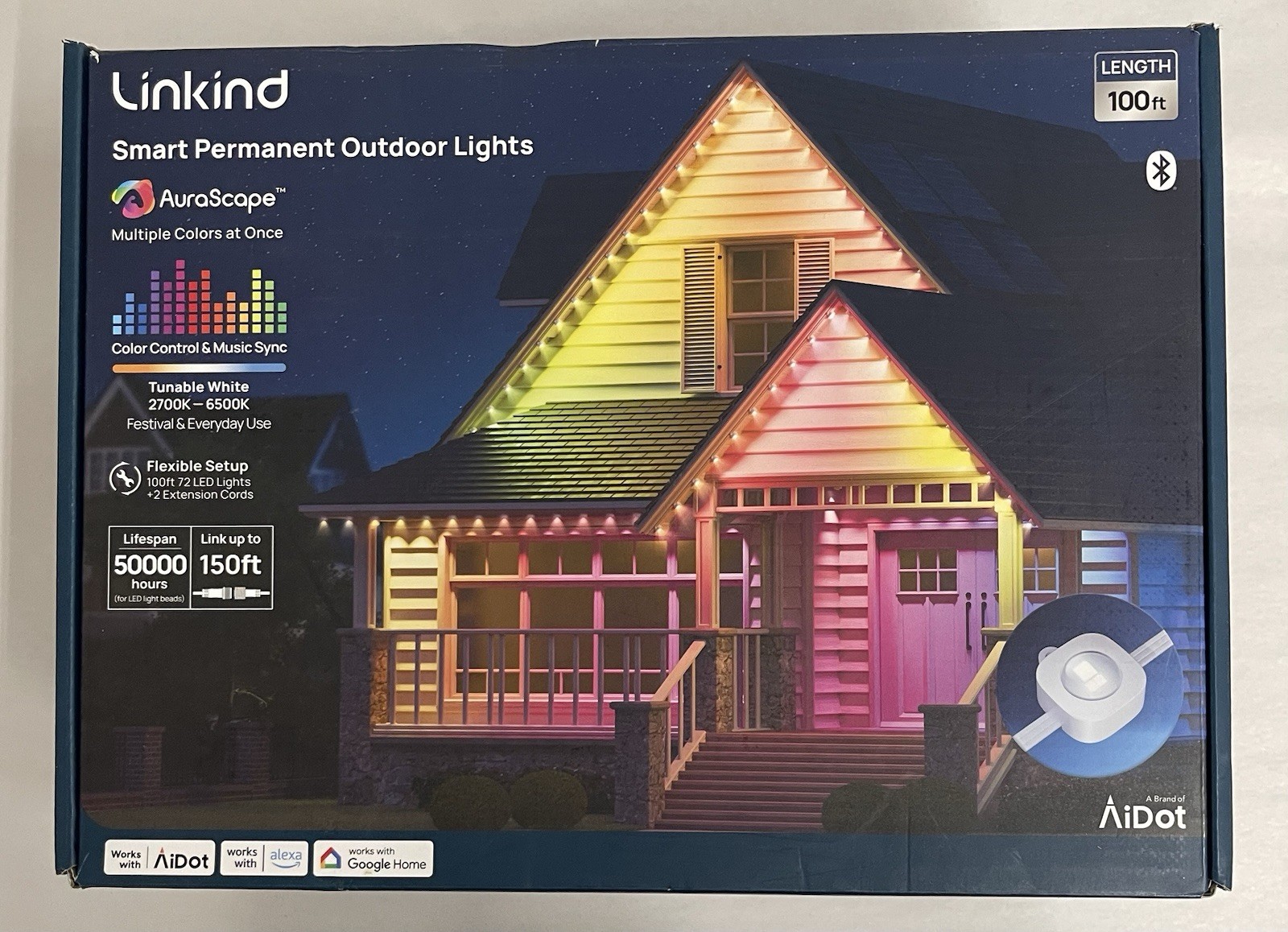 Linkind RGBTW 48 Watts Smart Permanent Outdoor Lights 100 Feet 72 Led Lights.R11 gallery