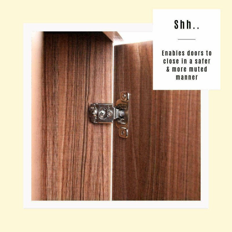 Stainless Steel Overlay Compact Soft Close Cabinet Door Hinges W/Screws 105° Lot gallery