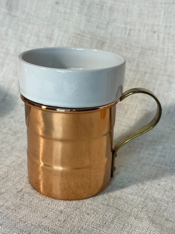 DAEWOO 4 COPPER/CERAMIC COFFEE MUG SET~Glasses*Tumblers gallery