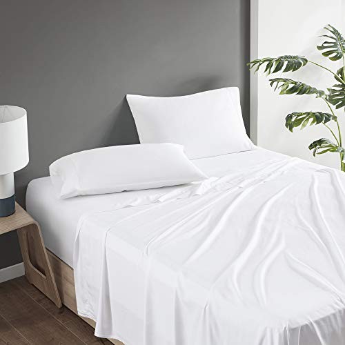 100% Rayon (from Bamboo) Bed Sheets Set, Breathable, Full White Sheet Set gallery
