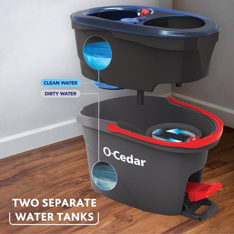O-Cedar RinseClean Spin Mop & Bucket System | Clean with Clean Water | Remove... gallery