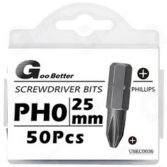 50pcs Screwdriver Bit Set 1-Inch Phillips Bits 1/4″ Hex Shank Bit PH0 PH2 PH3