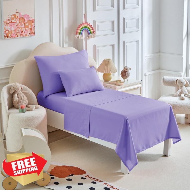 UOZZI BEDDING Toddler Bedding Set Purple 5 Pcs gallery