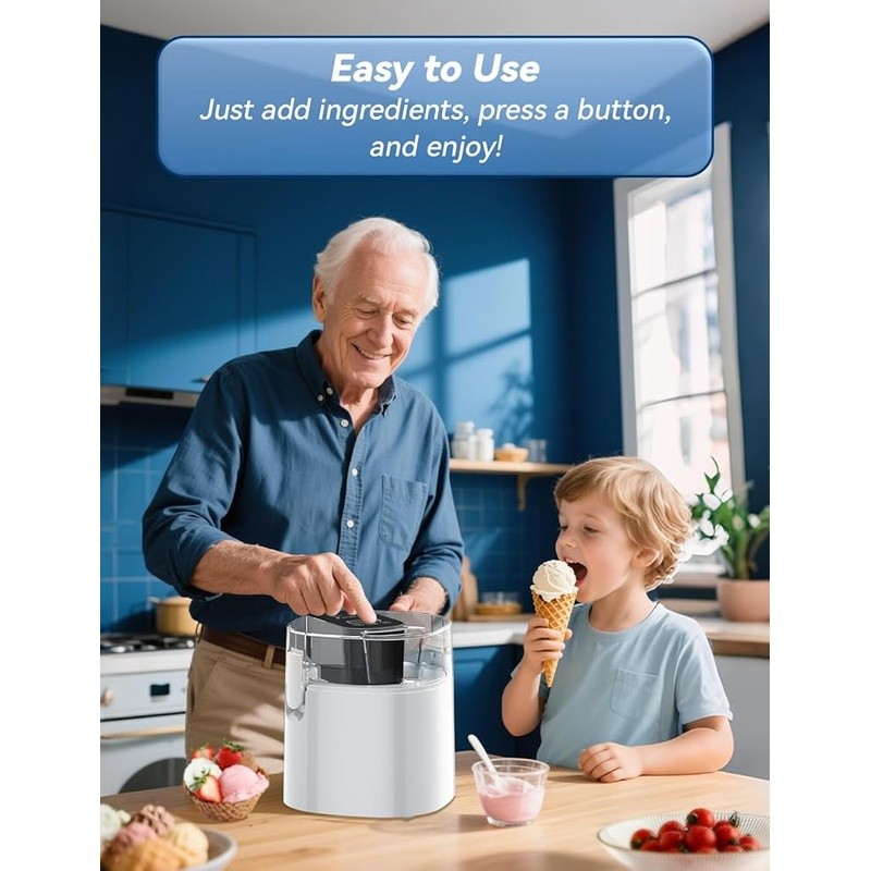 Versatile Ice Cream Maker Ultra Quiet Easy Clean Dessert Machine 1.5 Quart New gallery