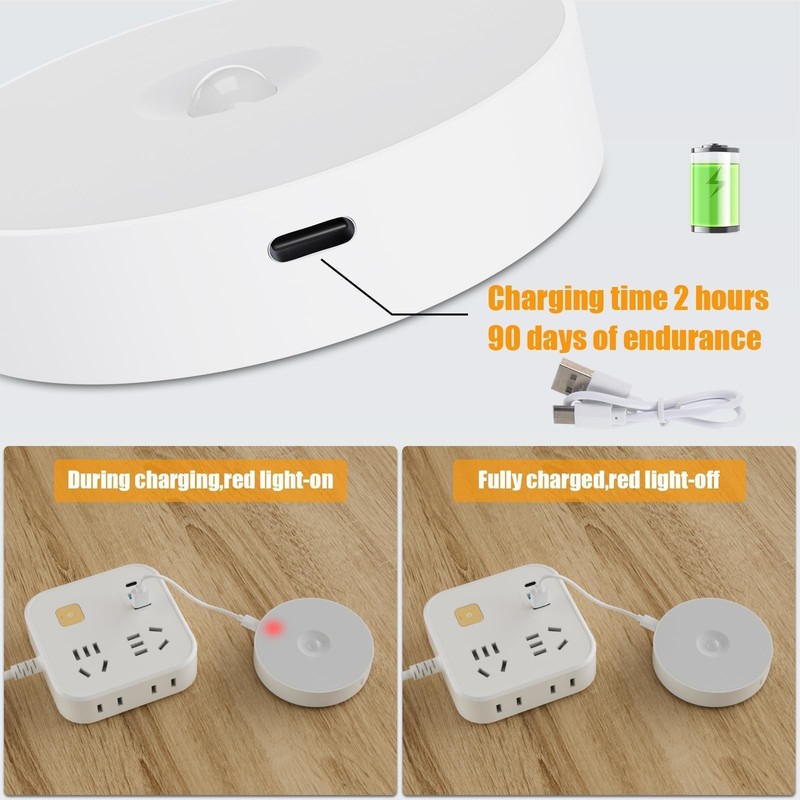 Motion Sensor Light Indoor [Upgraded 14 LEDs], 3 Pack Rechargeable Night Light, gallery