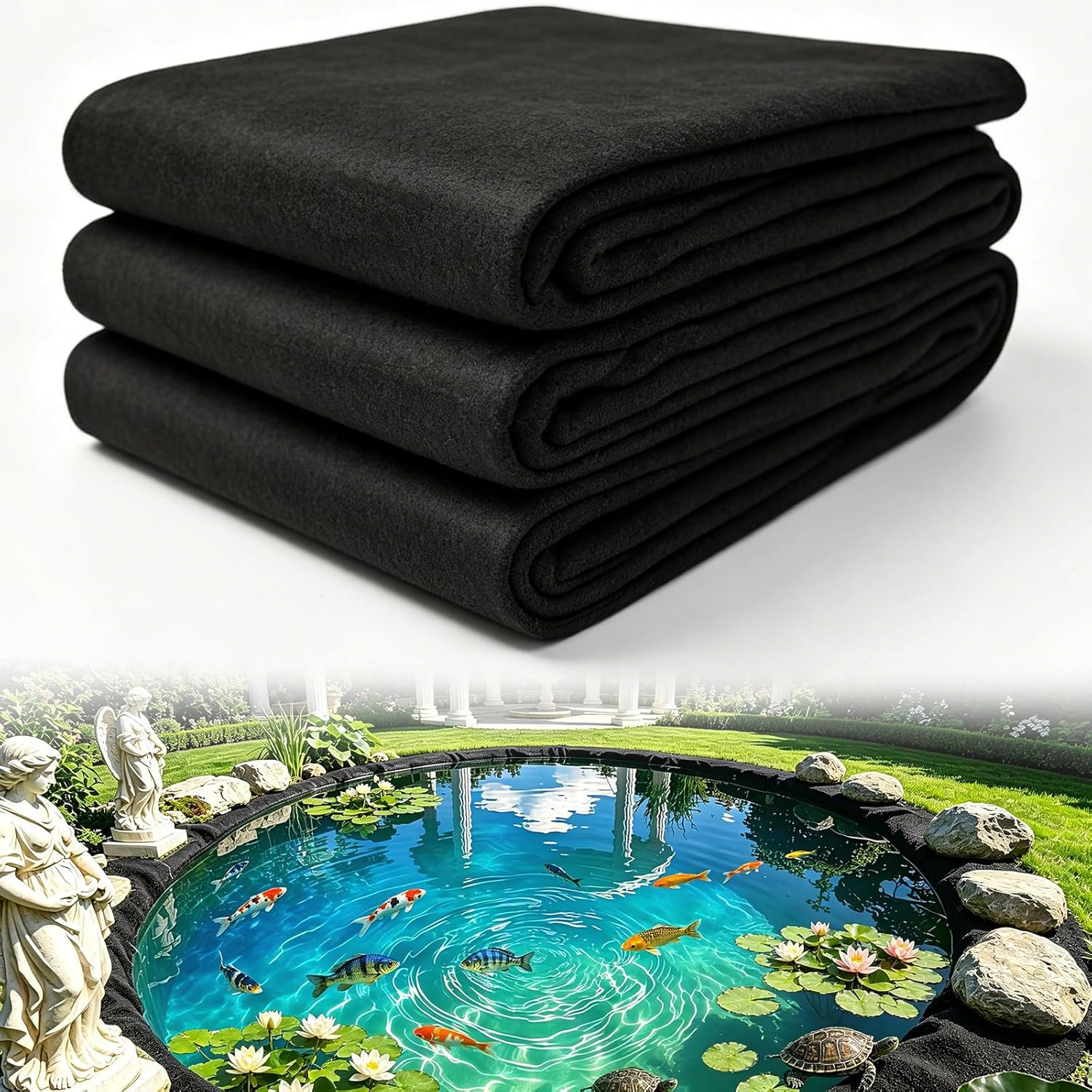 7.5 Oz Pond Liner Underlayment Padding, Nonwoven Needle-Punched Polyester Geotex gallery