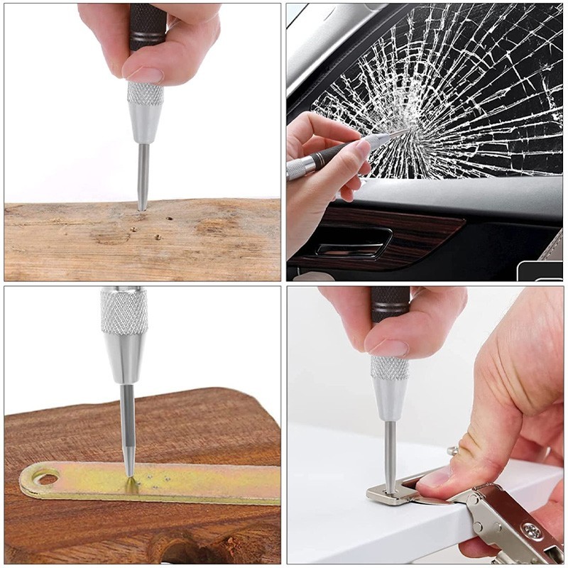 2 Super Strong Automatic Centre Punch Adjustable Spring Loaded Metal Drill TooL gallery